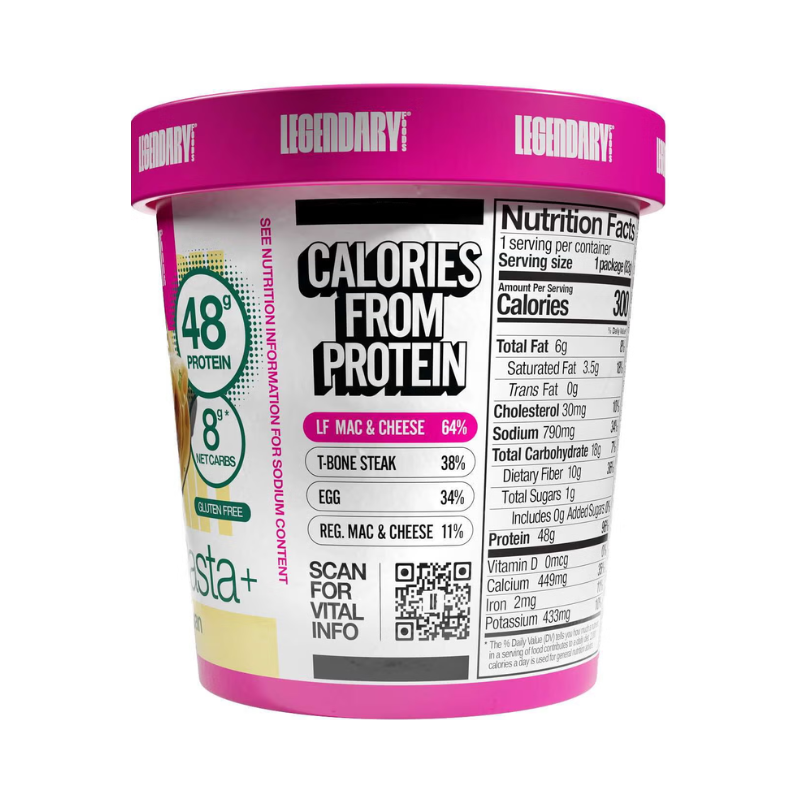 Legendary Foods Protein Pasta With Garlic Parmesan Flavor, Paste Proteice Cu Aroma De Usturoi Si Parmezan, 83 G