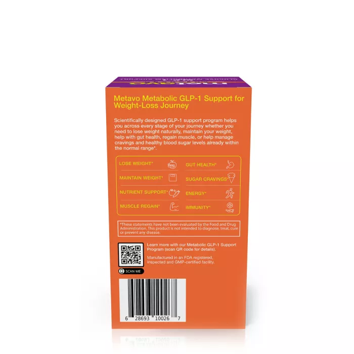Metavo Advanced Glp-1 Glucose Metabolism Support, Suport Avansat Pentru Metabolismul Glucozei Si Glp-1, 180 Cps