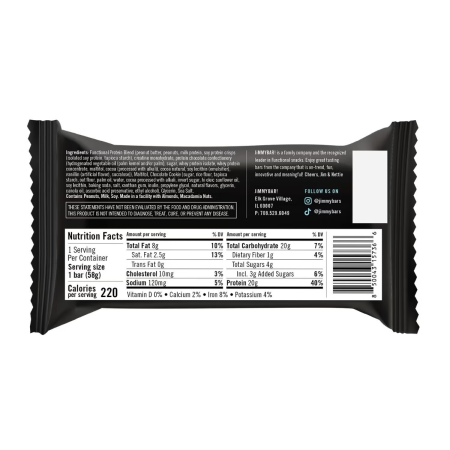 Jimmybar! Baton Proteic Cu Creatina, Aroma De Brownie Extra Ciocolata, 58 G