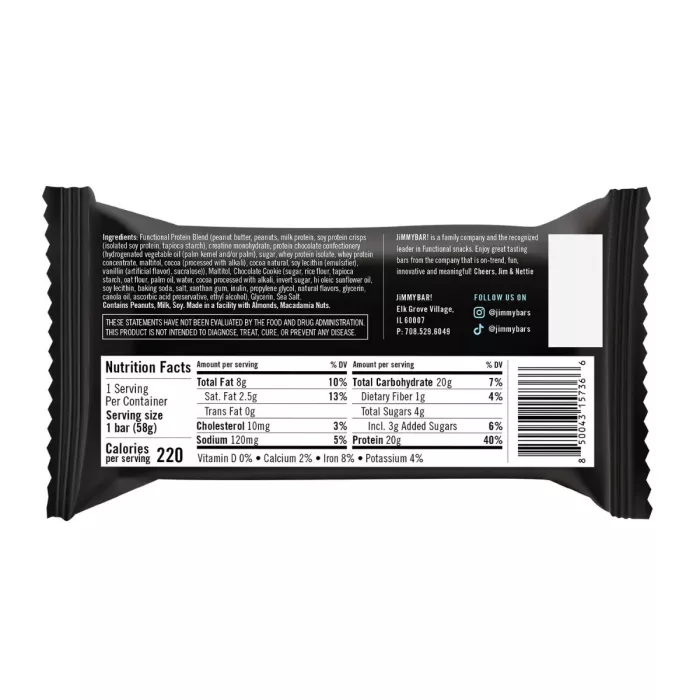 Jimmybar! Baton Proteic Cu Creatina, Aroma De Brownie Extra Ciocolata, 58 G