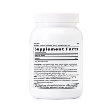 Gnc Pycnogenol 50 Mg, Picnogenol, Extract Patentat Din Scoarta De Pin Maritim Frantuzesc, 50 Mg, 120 Cps