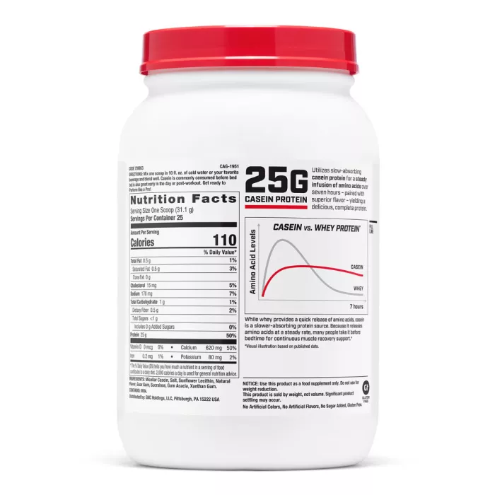 Gnc Pro Performance 100% Casein, Cazeina Cu Aroma De Vanilie, Testata Antidoping, 777.5 G