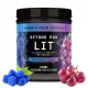Beyond Raw Lit V2 Pre-workout With Blue Raspberry To Grape Flavor, Pre-workout Cu Aroma De Zmeura Albastra Si Strugure, 468 G