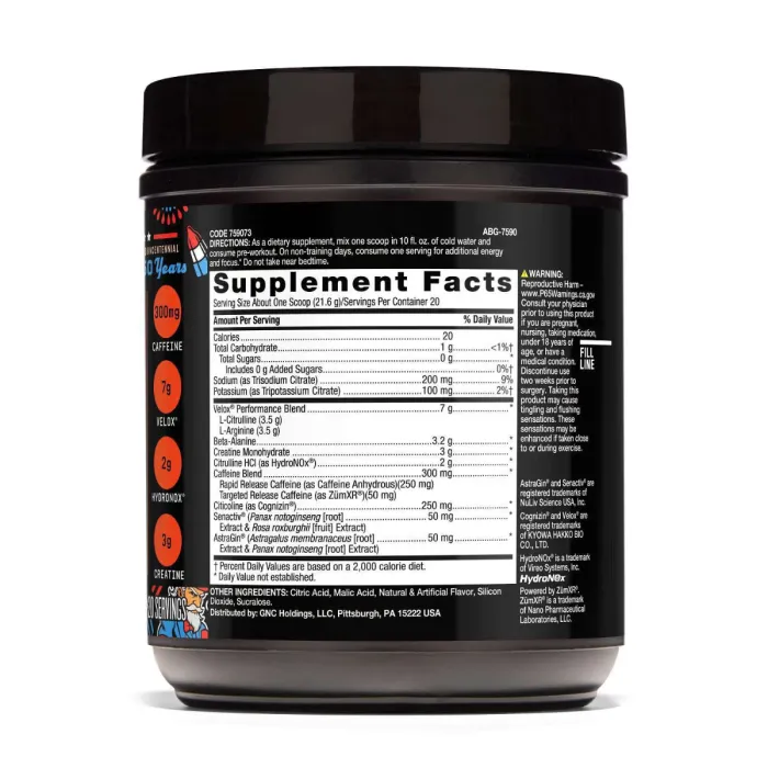 Gnc Beyond Raw Lit Af V2, Formula Avansata De Pre-workout, Cu Aroma De Patriot Pop, 432 G