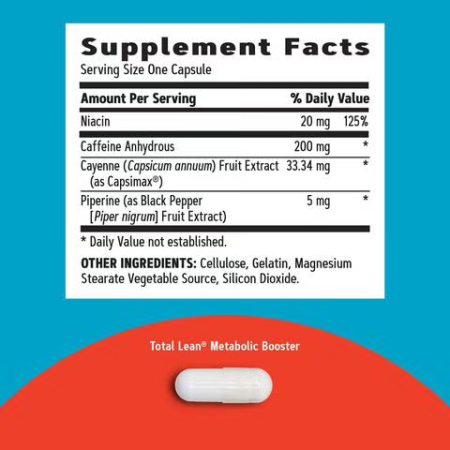 Gnc Total Lean Metabolic Booster, Formula Termogenica Pentru Stimularea Metabolismului, 30 Cps