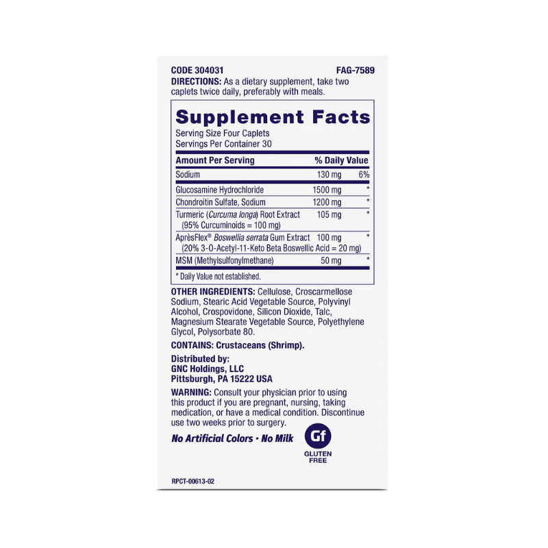 Triflex Fast-acting, apresflex studiat clinic, formula premium pentru sanatatea articulatiilor (120 Tb), GNC Live Well