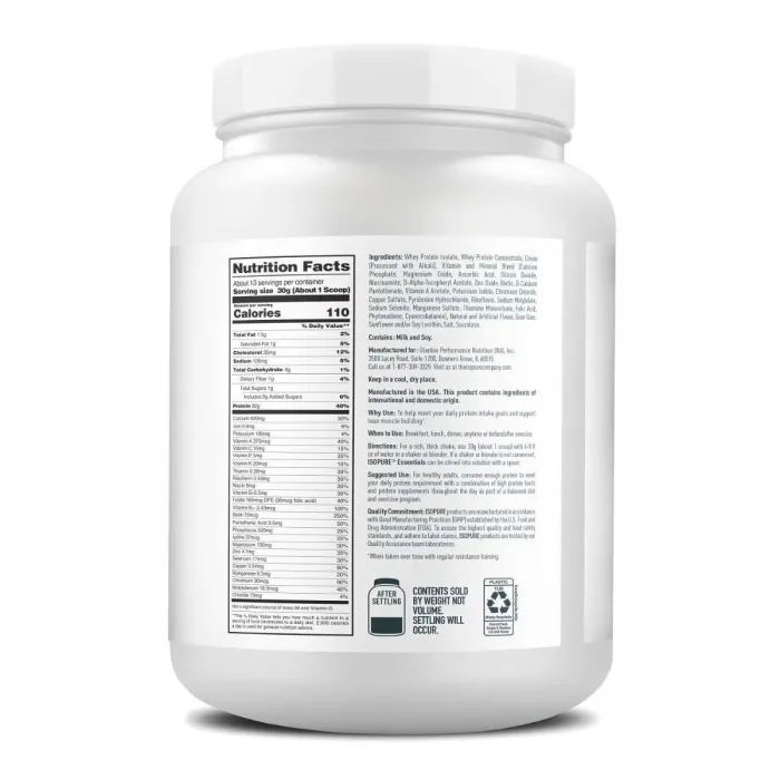 Isopure Essentials Protein Powder, Proteina Din Zer Cu Aroma De Mousse De Ciocolata, 390 G