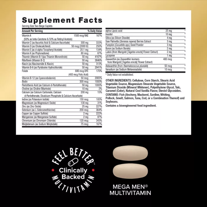 Gnc Mega Men Energy & Metabolism Vitapak Program, Complex De Multivitamine Pentru Barbati, Energie Si Metabolism, 30 Pliculete