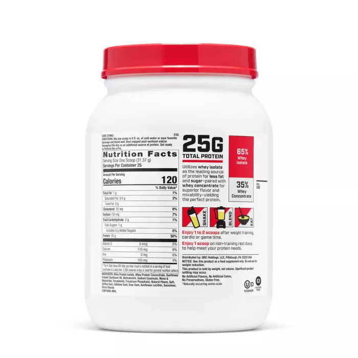 Gnc Pro Performance 100% Whey, Proteina Din Zer Cu Aroma De Banane, Testata Antidoping, 784g Gnc Pro Performance 100% Whey, Proteina Din Zer Cu Aroma De Banane, Testata Antidoping, 784g