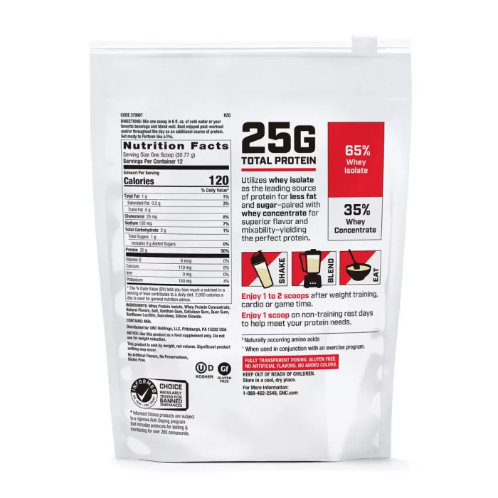 Gnc Pro Performance 100% Whey, Proteina Din Zer Cu Aroma De Vanilie, Testata Antidoping, 369g Gnc Pro Performance 100% Whey, Proteina Din Zer Cu Aroma De Vanilie, Testata Antidoping, 369g