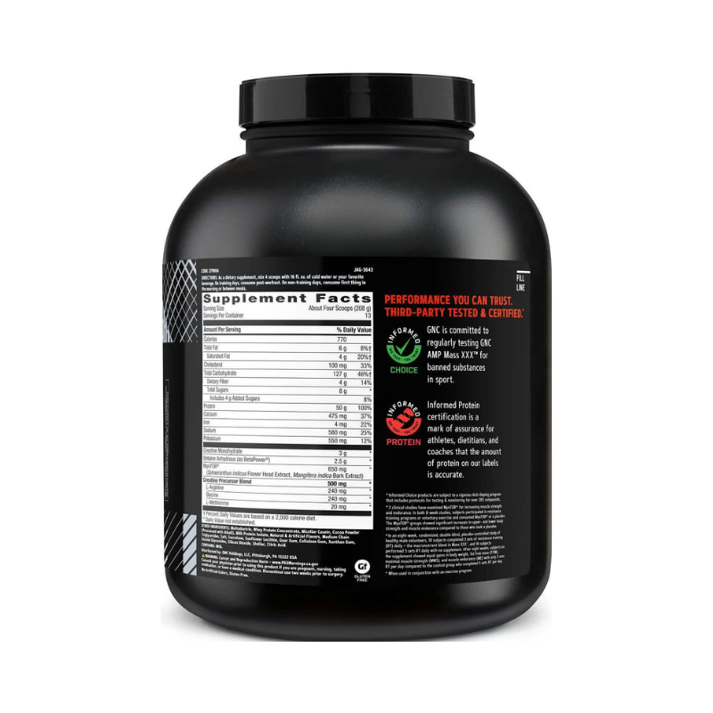 Gnc Amp Mass, Gainer Proteic Cu Aroma De Ciocolata, 2704 G