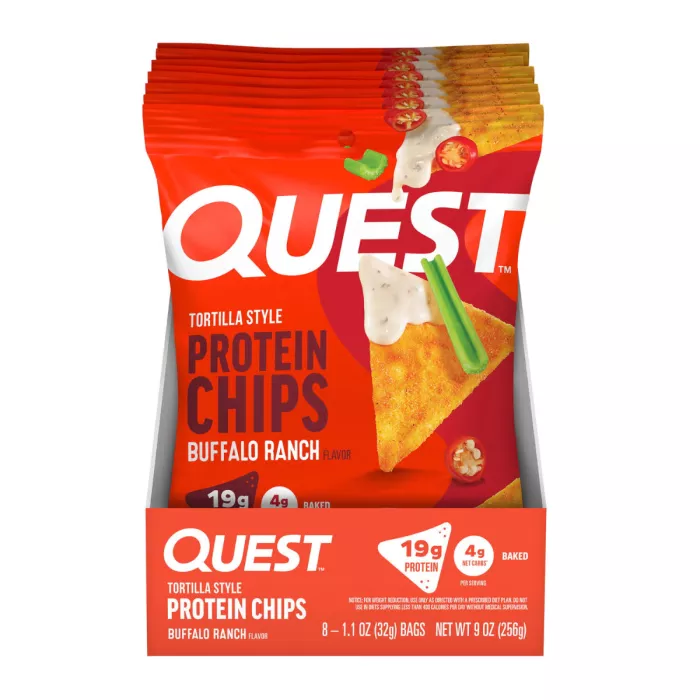 Quest Tortilla Style Protein Chips, Cu Aroma De Buffalo Ranch, 32 G
