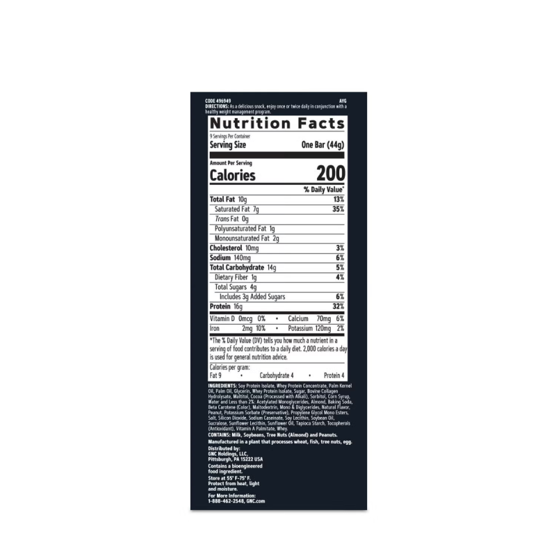 Gnc Total Lean Layered Lean Bar, Baton Proteic Cu Aroma De Mousse De Ciocolata, 44g