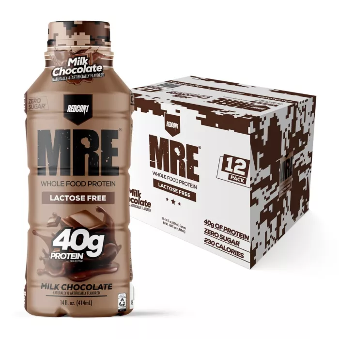 Redcon1 Mre Whole Food Protein Shake Rtd, Shake Proteic Din Alimente Integrale Rtd Cu Aroma De Ciocolata Cu Lapte, 414 Ml