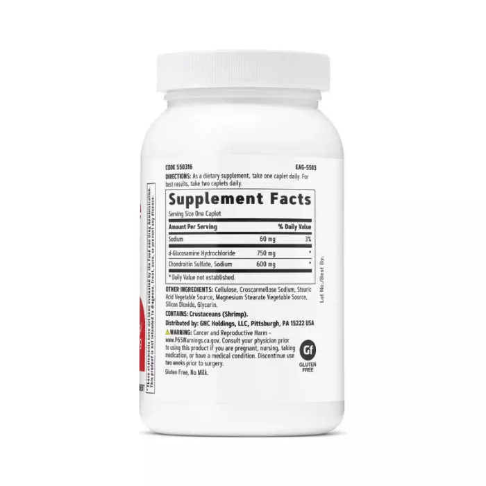 Gnc Glucosamine Chondroitin, Glucozamina Condroitina, Suport Avansat Pentru Sanatatea Articulatiilor, 120 Tb
