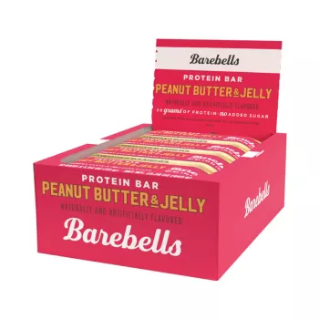 Barebells Protein Bar With Peanut Butter & Jelly Flavor, Baton Proteic Cu Aroma De Unt De Arahide Si Jeleu Fructat, 55 G