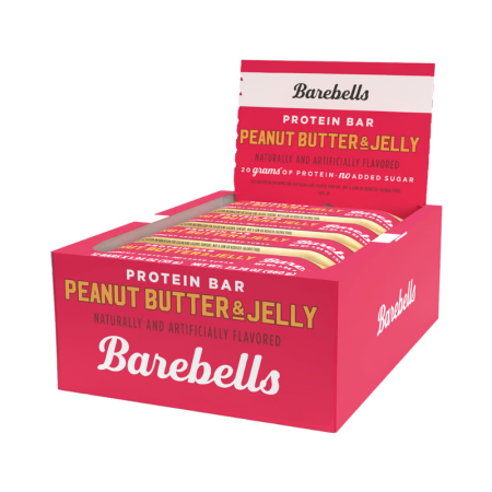 Barebells Protein Bar With Peanut Butter & Jelly Flavor, Baton Proteic Cu Aroma De Unt De Arahide Si Jeleu Fructat, 55 G
