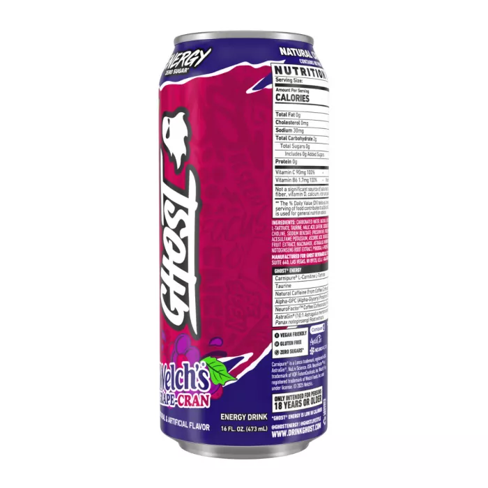 Ghost Energy Drink Welch's Grape Cran, Bautura Energizanta Cu Aroma De Welch's Grape Cran, 473 Ml