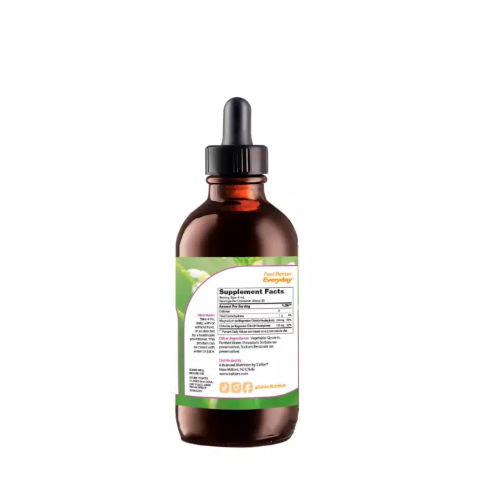 Zahler Magnesium Liquid Unflavored, Magneziu Chloride, 118 Ml