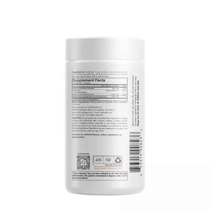 Codage Adk Vitamin Supplement, Formula Pentru O Piele Sanatoasa, Oase Puternice Si Sistem Imunitar Active, 180 Cps Codage Adk Vitamin Supplement, Formula Pentru O Piele Sanatoasa, Oase Puternice Si Sistem Imunitar Active, 180 Cps