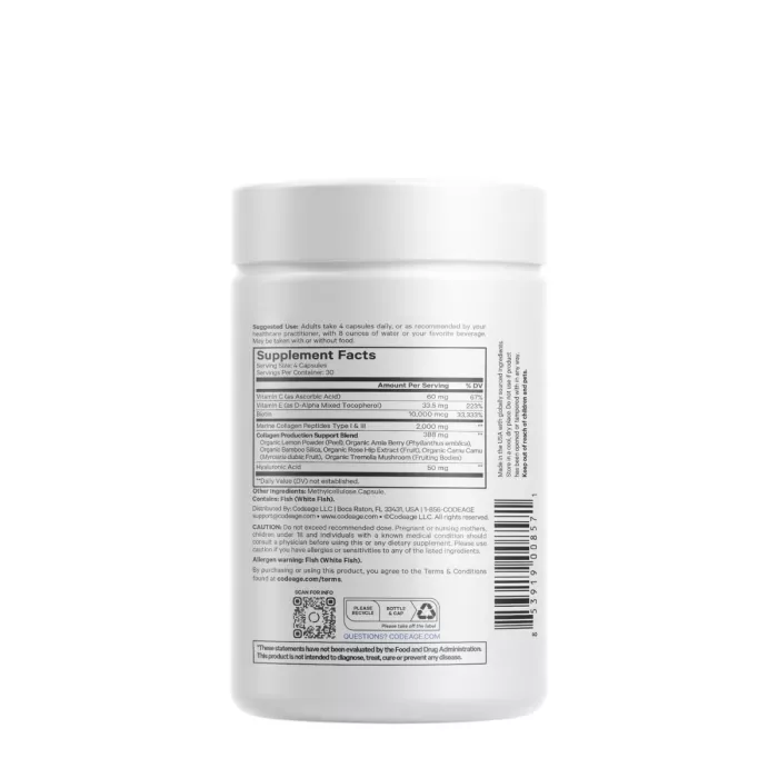 Codeage Biotin Marine Collagen+formula Completa Cu Colagen Marin Si Acid Hyaluronic, 120 Cps Codeage Biotin Marine Collagen+formula Completa Cu Colagen Marin Si Acid Hyaluronic, 120 Cps