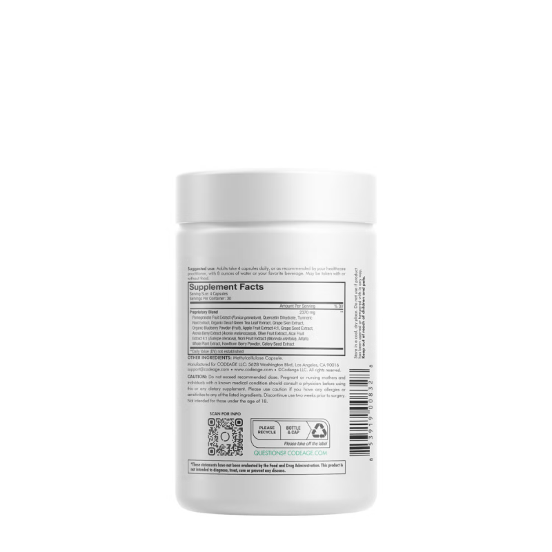 Codeage Polyphenols Broad Spectrum, Formula Pentru Protectie Celulara Si Vitalitate Zilnica, 120 Cps