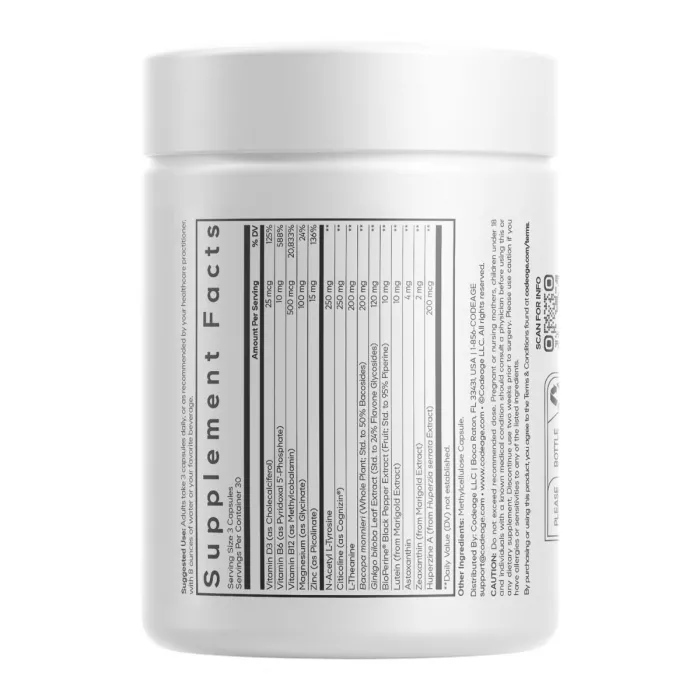 Codeage E-sport Vitamins+, Formula Pentru Energie Si Acuitate Mentala In Gaming, 90cps