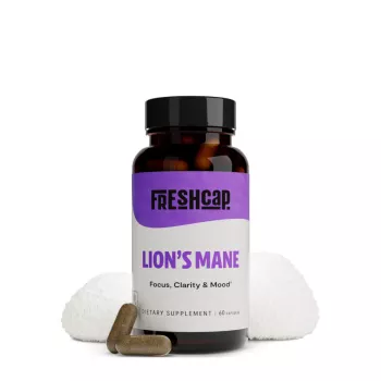 Freshcap Lion's Mane Mushroom, Ciuperca Coama Leului Pentru Claritate Mentala, Focus Si Sustinere Cognitiva, 1000 Mg, 60 Cps