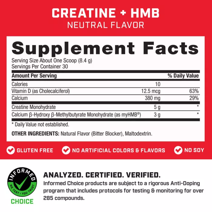 Gnc Pro Performance Creatine Monohydrate, Creatina Monohidrata, Formula Imbunatatita Cu Hmb, Pentru Sustinerea Musculaturii Si A Functiei Cognitive, Fara Aroma, 252 G