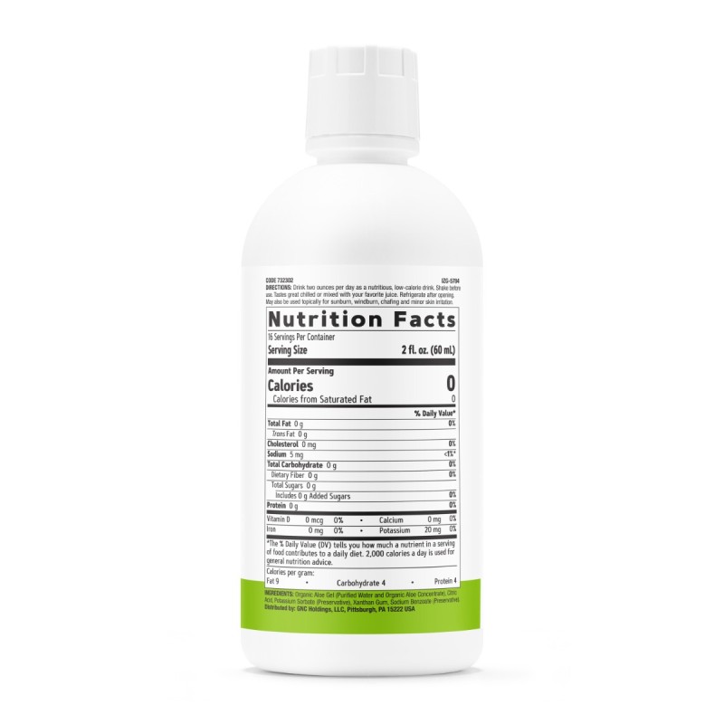 Gnc Superfoods Aloe Vera Gel Organic Fara Aroma, Pentru Digestie, Detoxifiere Si Imunitate, 946 Ml