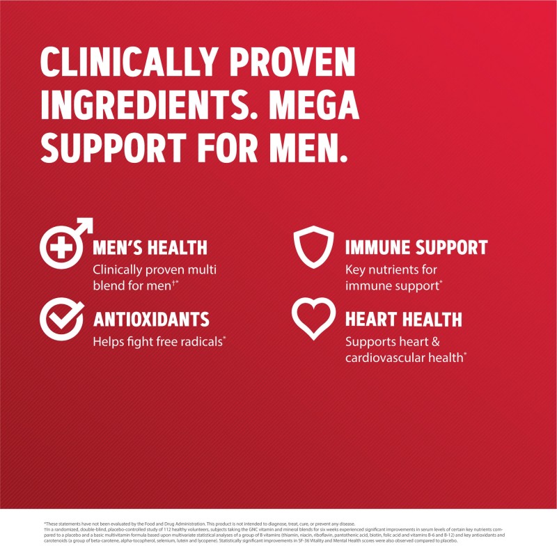 Men's mega men complex de multivitamine pentru barbati (100 Tb), GNC Live Well