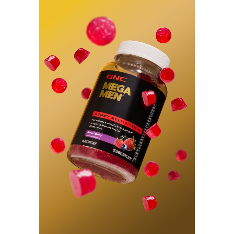 Gnc Mega Men Complex De Multivitamine Pentru Barbati Cu Aroma De Fructe De Padure, 120 Jeleuri