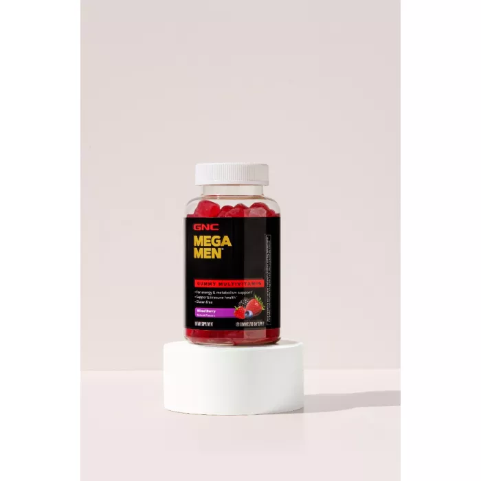 Gnc Mega Men Complex De Multivitamine Pentru Barbati Cu Aroma De Fructe De Padure, 120 Jeleuri Gnc Mega Men Complex De Multivitamine Pentru Barbati Cu Aroma De Fructe De Padure, 120 Jeleuri