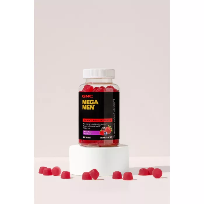 Gnc Mega Men Complex De Multivitamine Pentru Barbati Cu Aroma De Fructe De Padure, 120 Jeleuri Gnc Mega Men Complex De Multivitamine Pentru Barbati Cu Aroma De Fructe De Padure, 120 Jeleuri