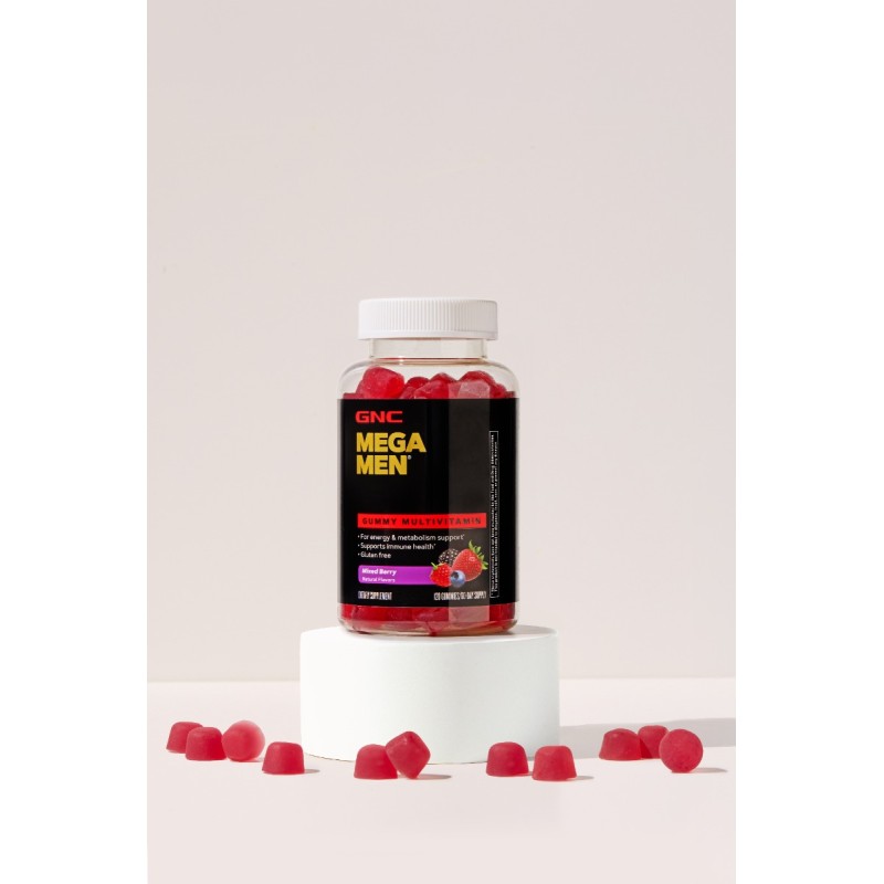 Gnc Mega Men Complex De Multivitamine Pentru Barbati Cu Aroma De Fructe De Padure, 120 Jeleuri
