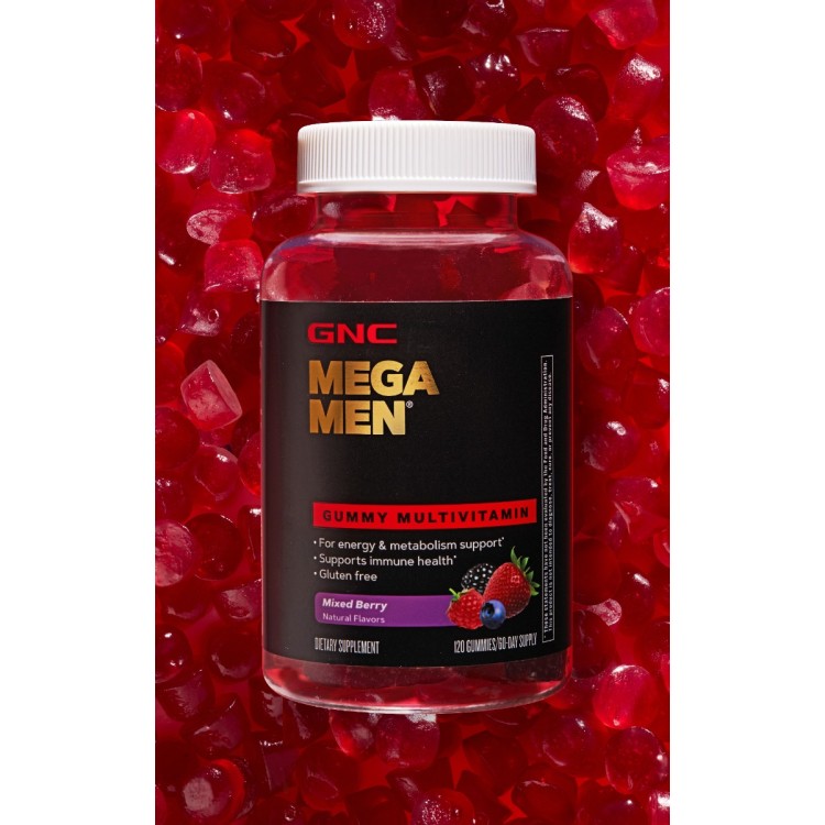 Gnc Mega Men Complex De Multivitamine Pentru Barbati Cu Aroma De Fructe De Padure, 120 Jeleuri
