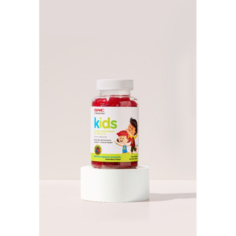 Gnc Milestones Kids Multivitamin Gummy, Multivitamine Pentru Copii 2-12 Ani Cu Aroma De Fructe De Padure, 120 Jeleuri