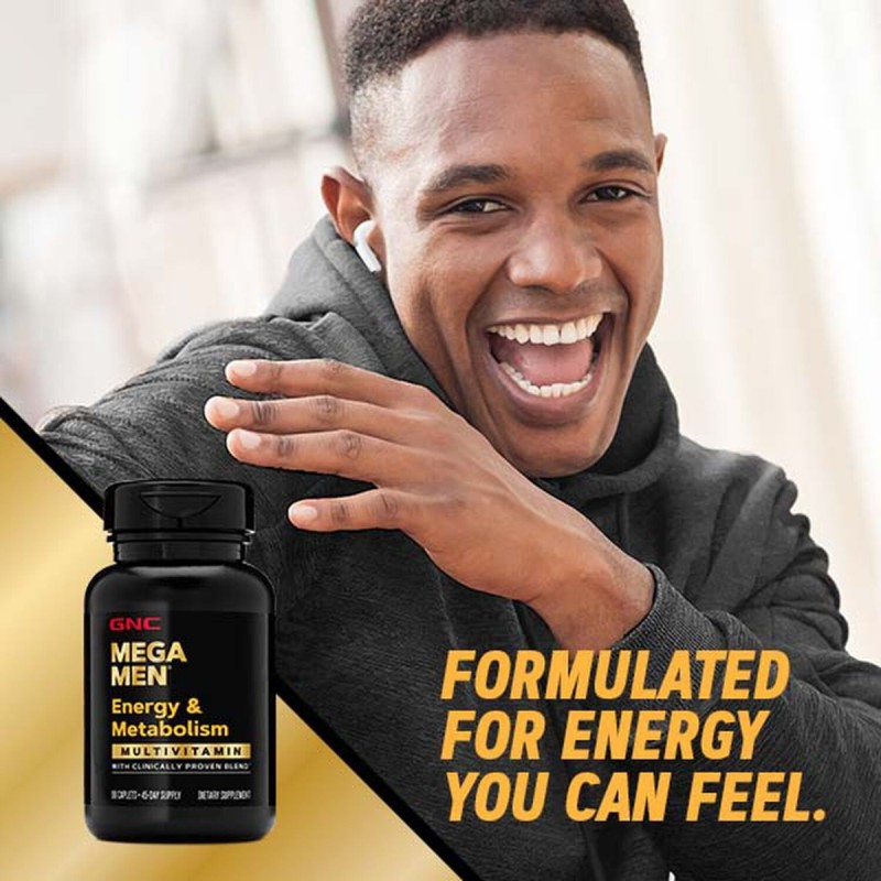 Gnc Mega Men Energy & Metabolism, Complex De Multivitamine Pentru Barbati, Energie Si Metabolism, 180 Tb
