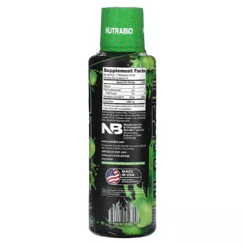 Nutrabio L-carnitine 3000 Green Apple Flavor, L-carnitina Lichida, Cu Aroma De Punch De Mar Verde, 473 Ml
