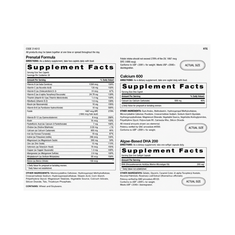 Gnc Women's Ultra Mega Prenatal Vitapak Program, Complex De Multivitamine Prenatale, 30 Pachete
