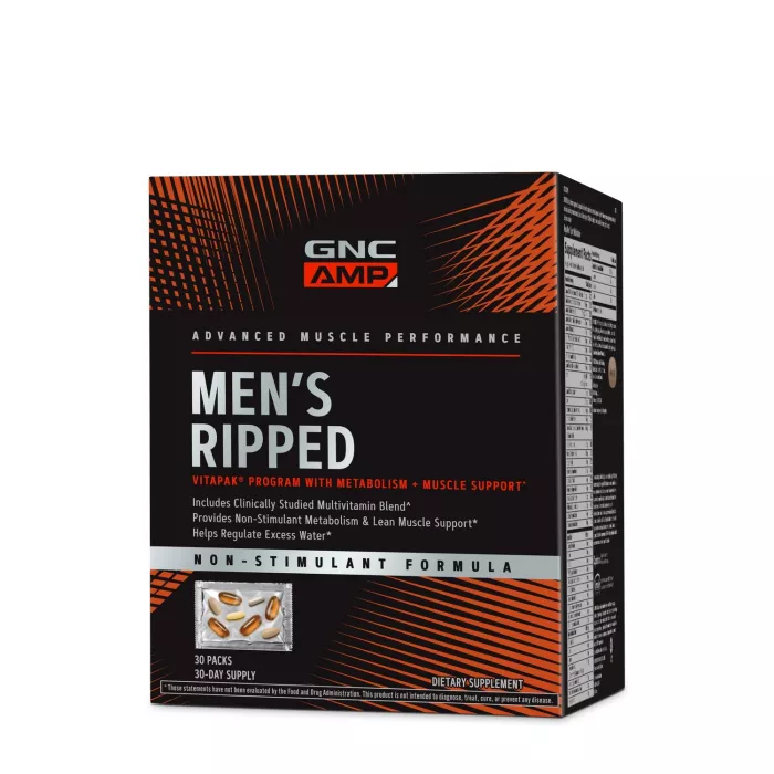 Gnc Amp Men's Ripped Vitapak Complex De Multivitamine Pentru Barbati- Non Stimulant, 30 Pachetele Gnc Amp Men's Ripped Vitapak Complex De Multivitamine Pentru Barbati- Non Stimulant, 30 Pachetele