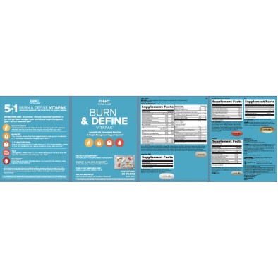 Total lean burn & define vitapak, program complet de slabit (30 pachete), GNC Live Well