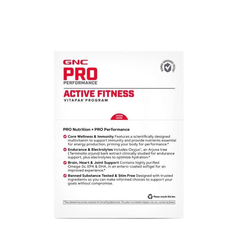 Gnc Pro Performance Active Fitness Vitapak Program, Program Vitapak Pentru Persoane Active, 30 Pachetele