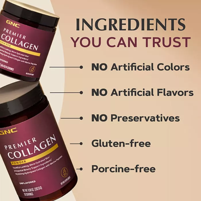 Gnc Premier Collagen Powder, Formula Premium De Peptide De Colagen Hidrolizat Fara Aroma, 282.8 G Gnc Premier Collagen Powder, Formula Premium De Peptide De Colagen Hidrolizat Fara Aroma, 282.8 G
