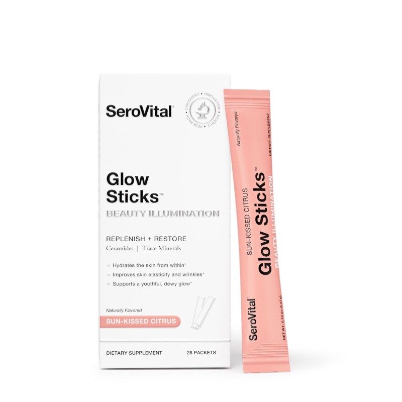Serovital* Glow Sticks Beauty And Illumination Replenish And Restore, Formula Pentru Luminozitatea Si Revitalizarea Tenului Cu Aroma De Citrice De Vara, 28 Plicuri