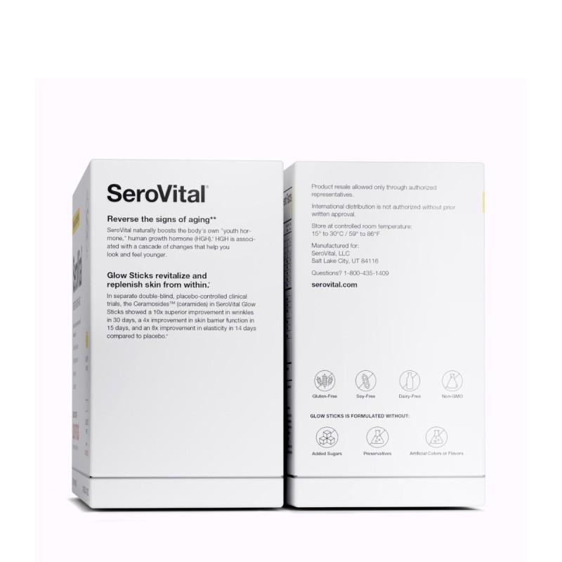 Serovital - Reverse The Signs Of Aging, Formula Pentru Remedierea Semnelor De Imbatranire Cu Lizina, 120 Capsule + 7 Plicuri Glow Sticks