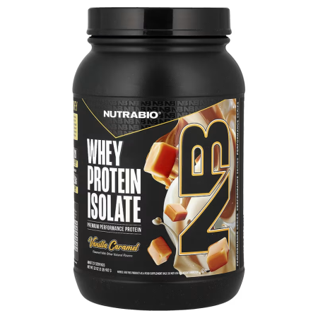 Nutrabio Whey Protein Isolate Vanilla Caramel, Izolat De Proteina Din Zer Cu Aroma De Caramel Si Vanilie, 907 G