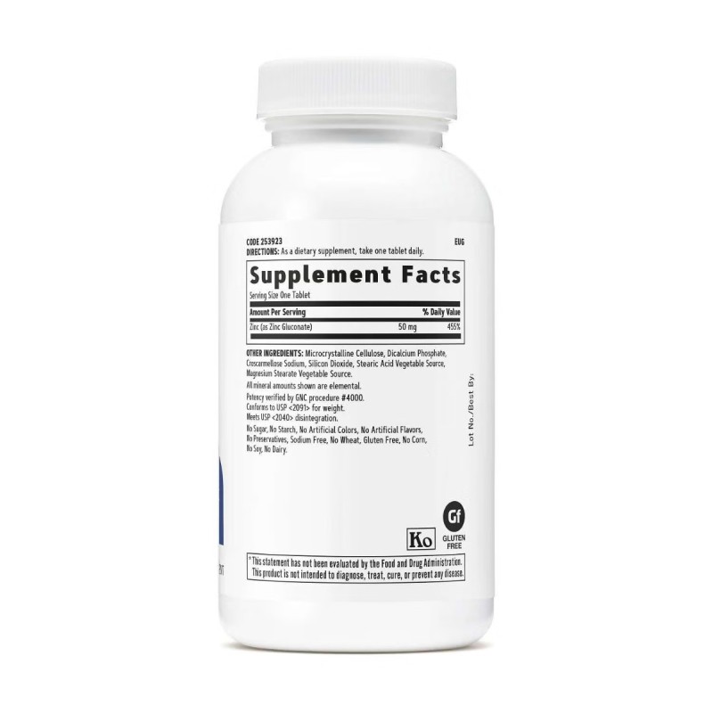Gnc Zinc 50 Mg, 250 Tb