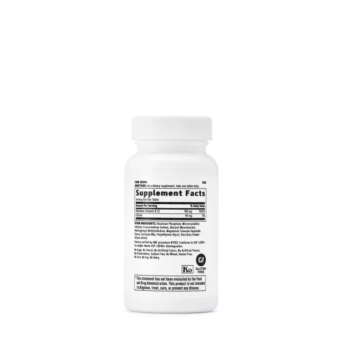 Gnc Vitamin B-2 100 Mg, Vitamina B-2, Suport Pentru Energie Si Sistemul Nervos, 100 Tb Gnc Vitamin B-2 100 Mg, Vitamina B-2, Suport Pentru Energie Si Sistemul Nervos, 100 Tb