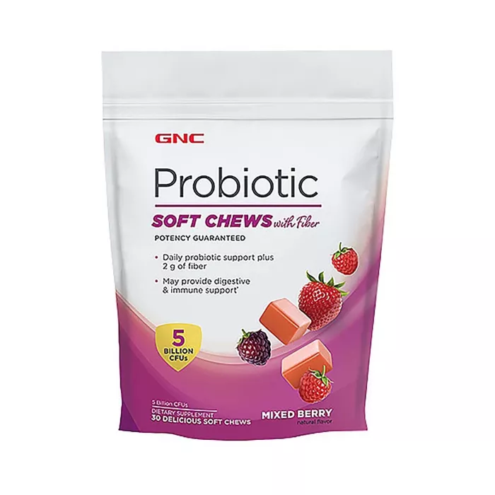 Gnc Probiotic Soft Chews With Fiber, Probiotice Caramele Cu Fibre, Cu Aroma De Fructe, 30 Caramele Gnc Probiotic Soft Chews With Fiber, Probiotice Caramele Cu Fibre, Cu Aroma De Fructe, 30 Caramele
